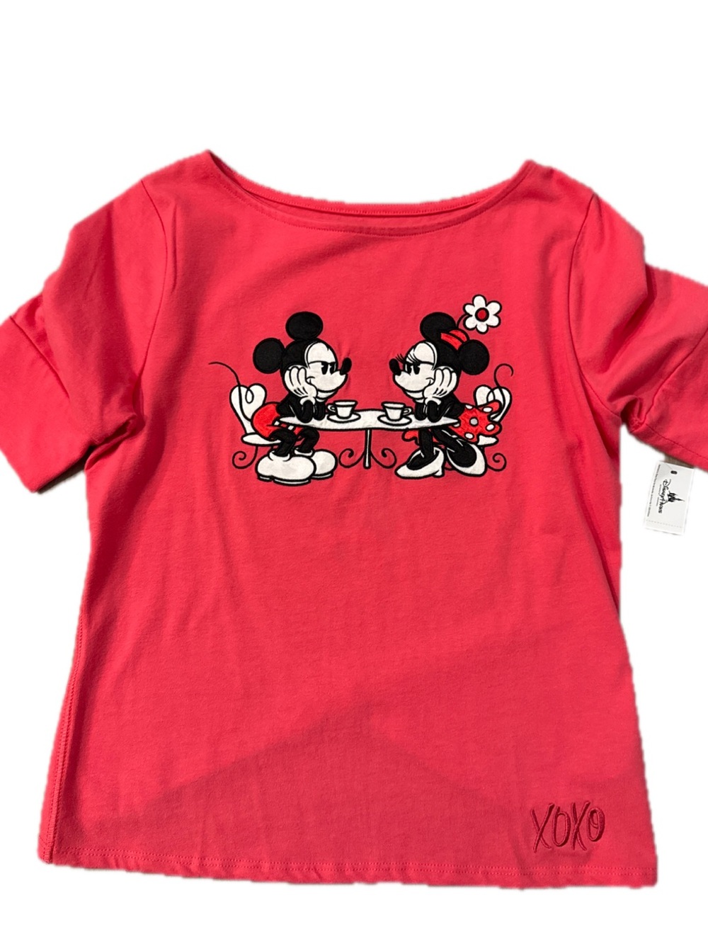 Disney Womens XOXO  Tee with Mickey & Minnie Size M